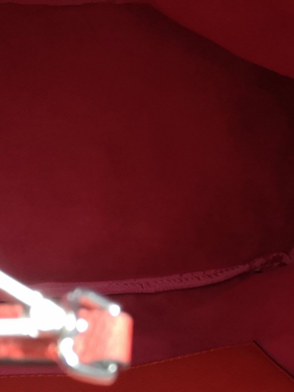 French Connection Red Faux Leather Pebble Finish Magnetic Closure Backpack Lined - Picture 8 of 10